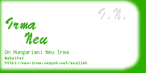irma neu business card